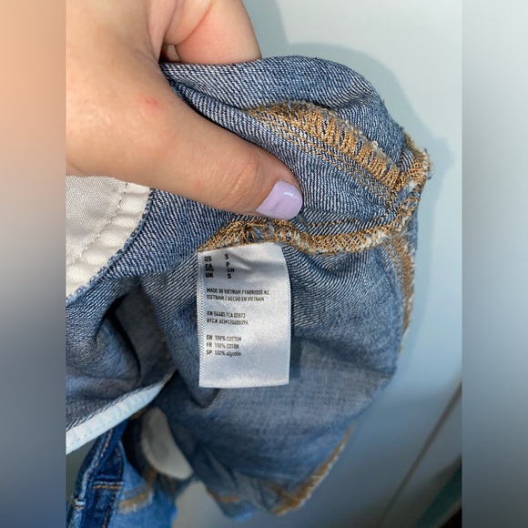 American Eagle Denim Button-Down Overall Dress with Adjustable Straps Size Small - Picture 4 of 7